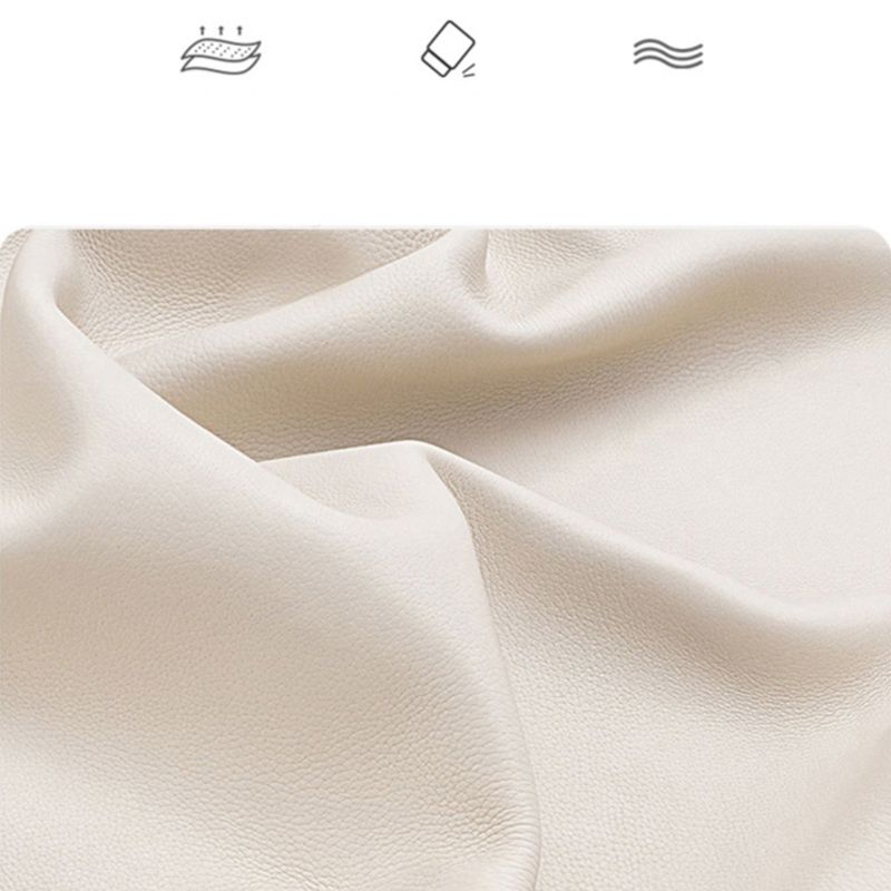 Solid Color Panel Bed Mid-Century Modern Solid Wood Standard Bed with Headboard