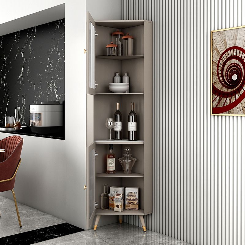 Modern Stone Buffet Sideboard 69.7"H Dining Room Buffet Server with 2 Glass Doors