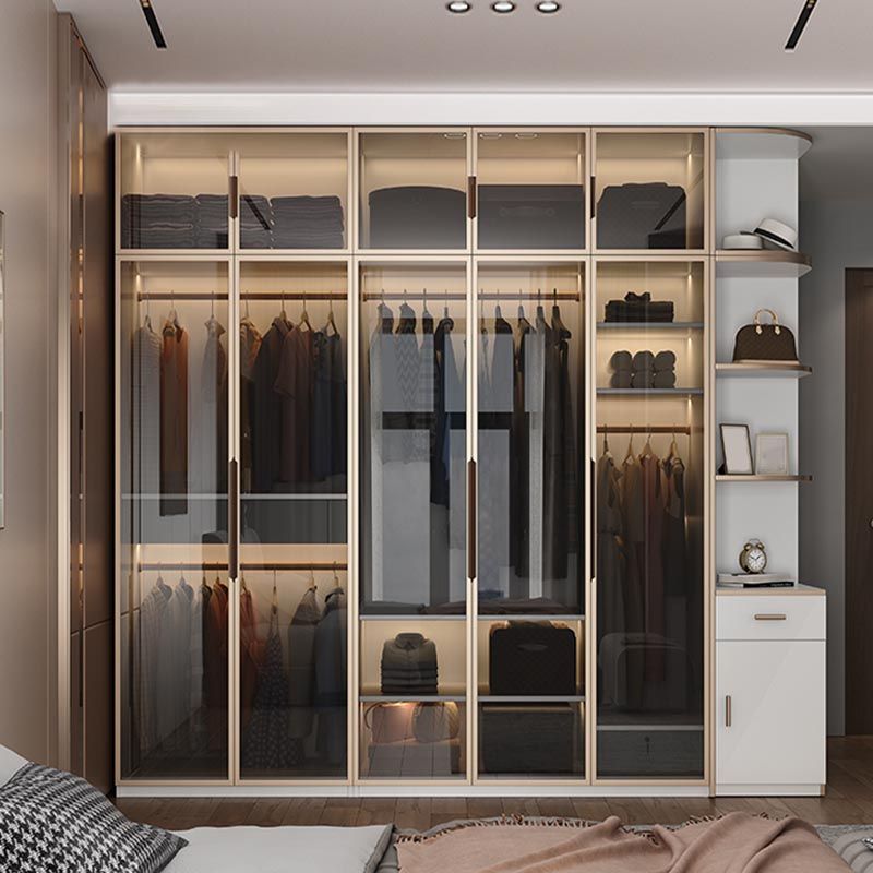 White Colour Wardrobe Armoire Contemporary Style Wooden Wardrobe Closet for Bedroom