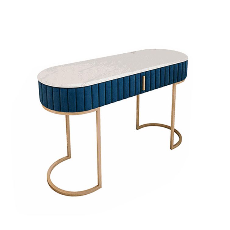 Glam Style 1-drawer Marble Top Make-up Vanity Dressing Table