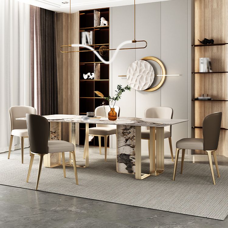 Glam Style Sintered Stone Dining Set 1/2/3/5/6 Pieces Dining Set for Dining Areas