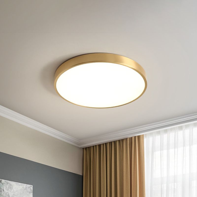 Vierkant/rond metalen inbouw moderne LED-messing plafondlamp voor slaapkamer