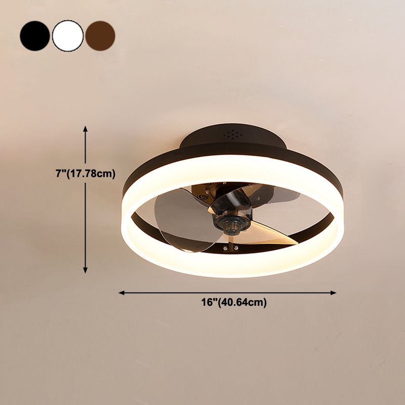 Modern Style Ceiling Fan Lighting Metal 1 Light Ceiling Fan Lamp for Bedroom