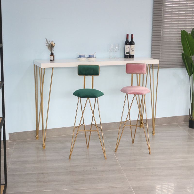 Modern Rectangle Solid Wood Bar Height Pub Table for Living Room