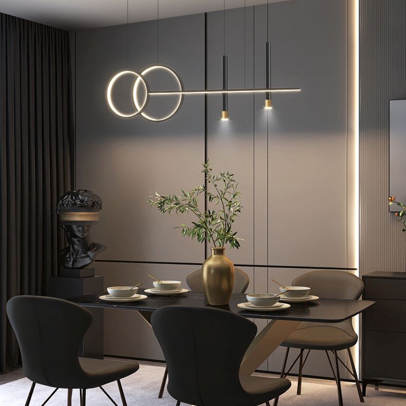 Wrought Iron Black Hanging Pendant Lights Modern Hanging Lamps for Dining Room