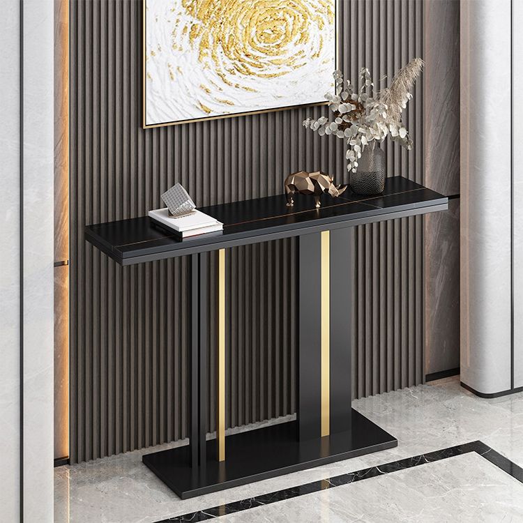 Modern Stone Console Table 1 Shelf 31.5" Tall End Table for Hall