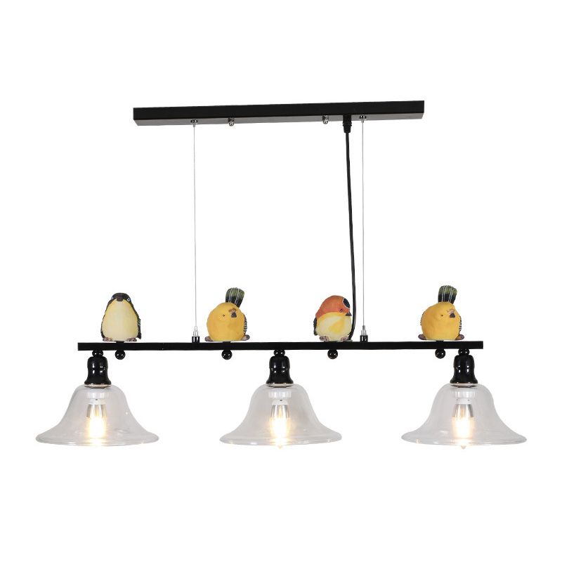 Modern 3-Light Black Island Lighting Design with Adjustable Cord