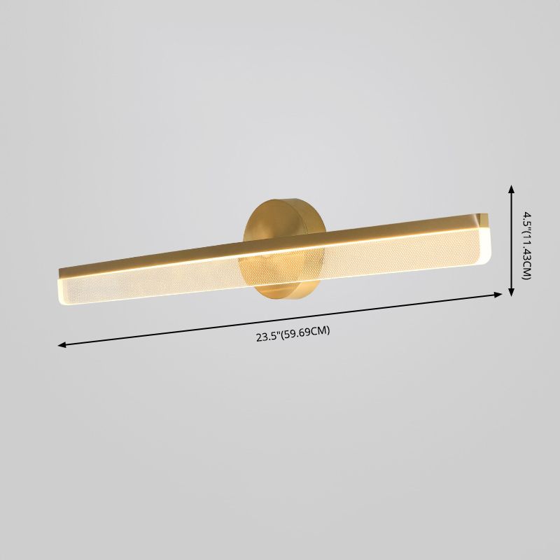 Modern Brass Wall Mounted Mirror Front Lamp LED Rectangle Vanity Lighting for Dressing Table