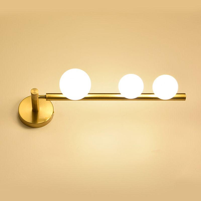 Nordic Style Vanity Light Ball Shape Vanity Lamp with Glass Shade for Shower Room