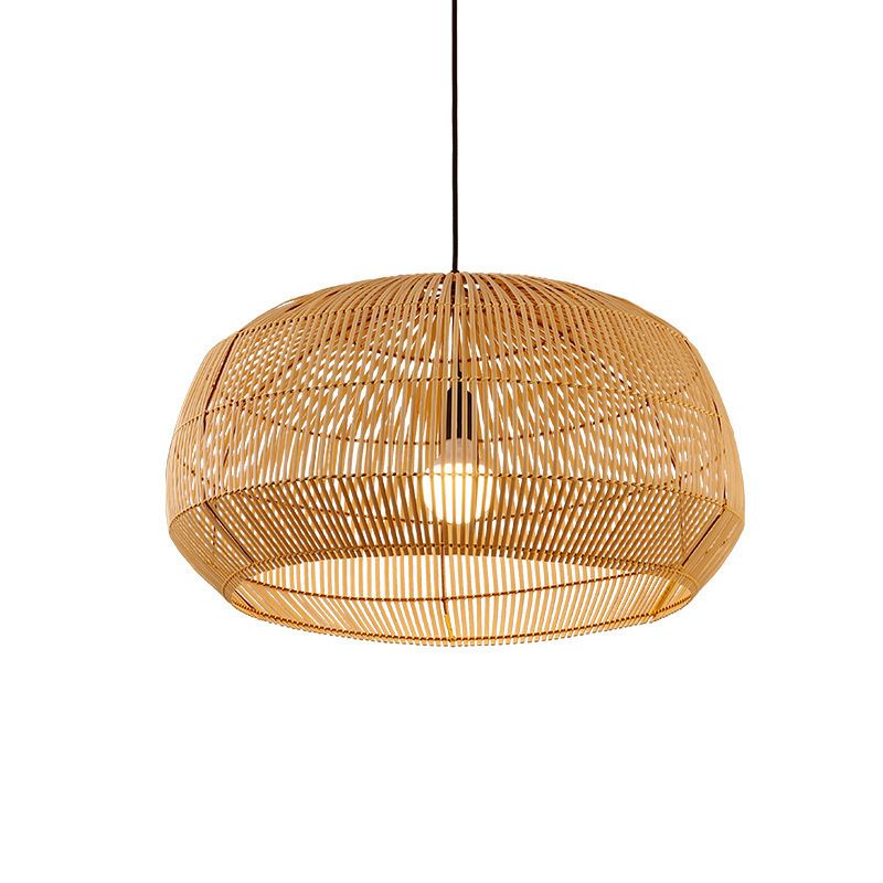 1 Light Hanging Lights Modern Style Bamboo Hanging Lighting for Living Room
