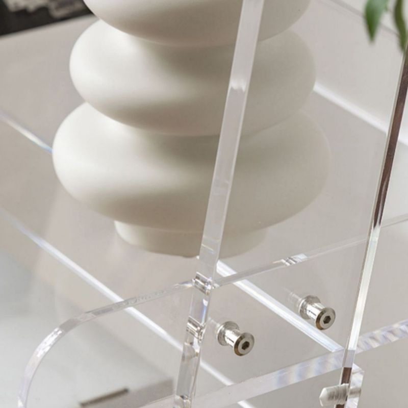 Contemporary Open Back Ladder Bookshelf Acrylic Bookcase with Shelves