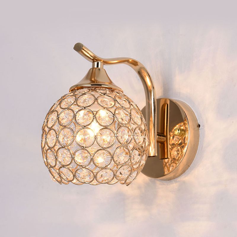 Éclairage mural rond de style minimaliste Éclairage Crystal Cloudroom Glasce Lightture in Gold