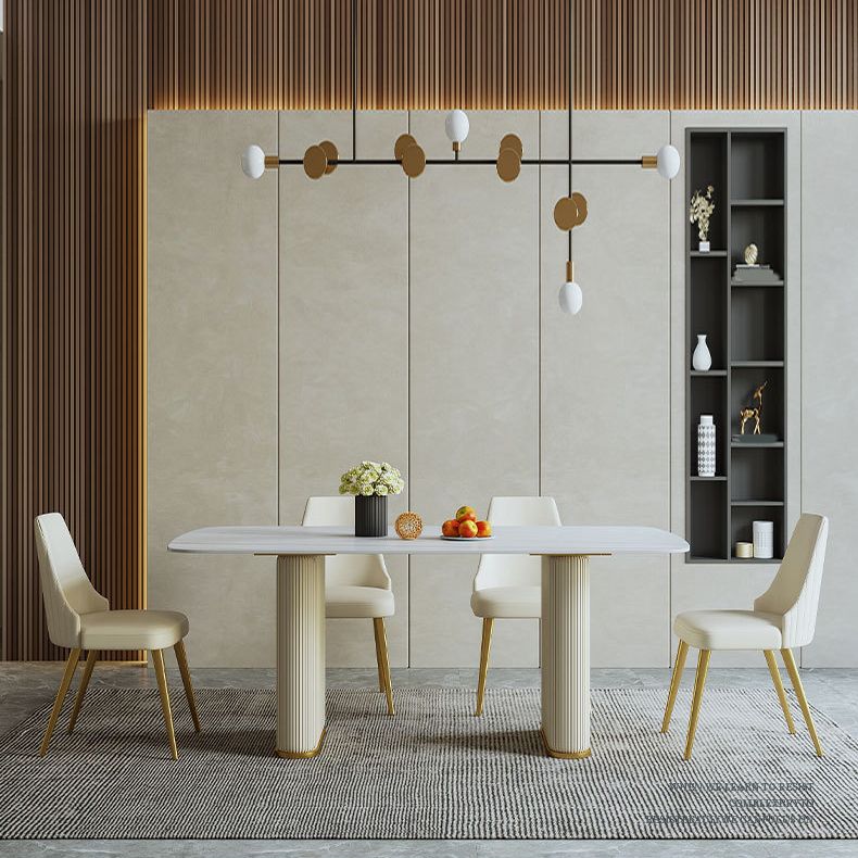 Glam Rectangle Table Set 1/2/5/7 Pieces Dining Set for Kitchen