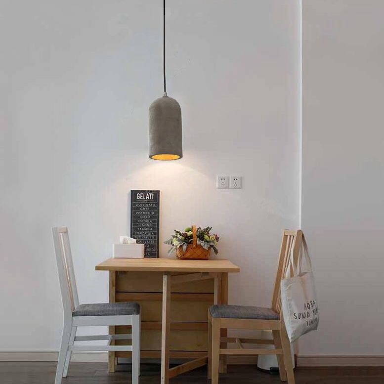 Zylinder Restaurant Hanging Anhängerlampe Zement moderne Deckenheize Hell in Grau