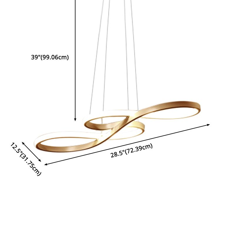 Metal Spiral Hanging Pendant Light Contemporary Style LED Pendant Lighting for Dinning Room