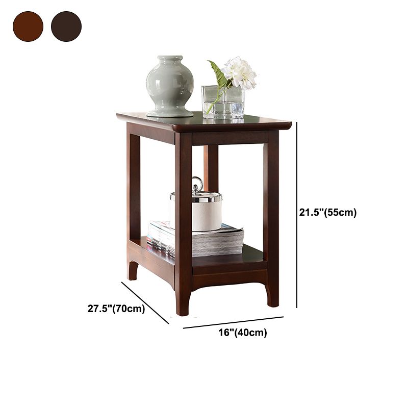 Rectangular Coffee Table with 4 Legs in Wood/black/walnut Rubber Cocktail Table