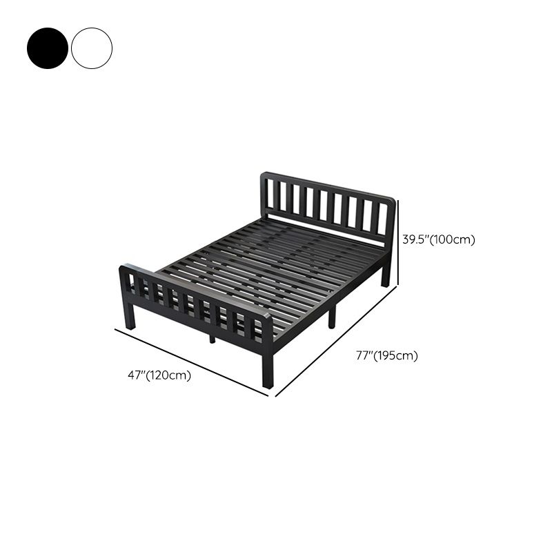Contemporary Metal Bed Frame Solid Color Slat Bed with Custom Gold Legs