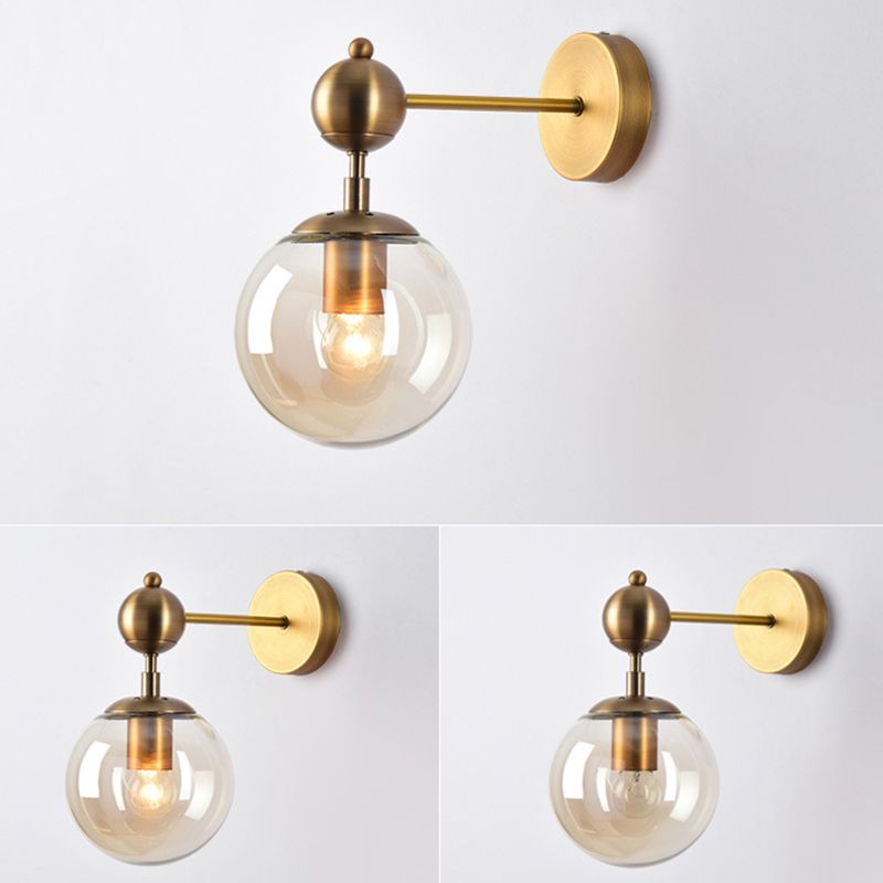 Globe Clear Class Wall Lighting Fixtures Modern Wall Mounted Light Fixture for Bedroom