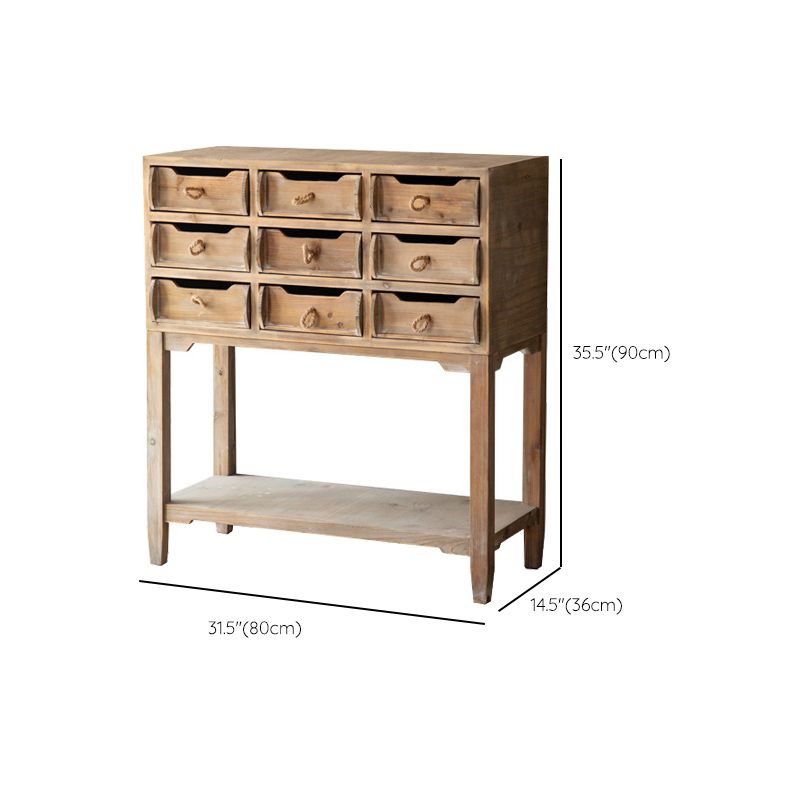 Industrial Distressed Wood Accent Cabinet in Brown with Drawers