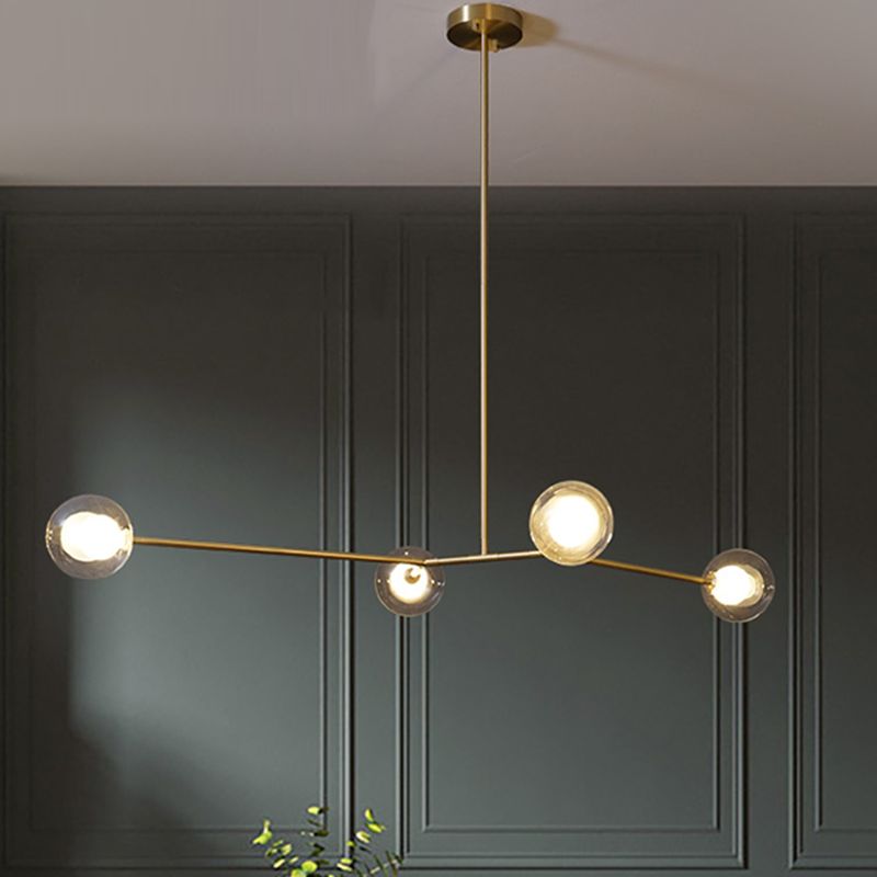 Nordic Modern Dining Pendant Light Round Glass Shade Chandelier Chandelier Lightture pour salle à manger