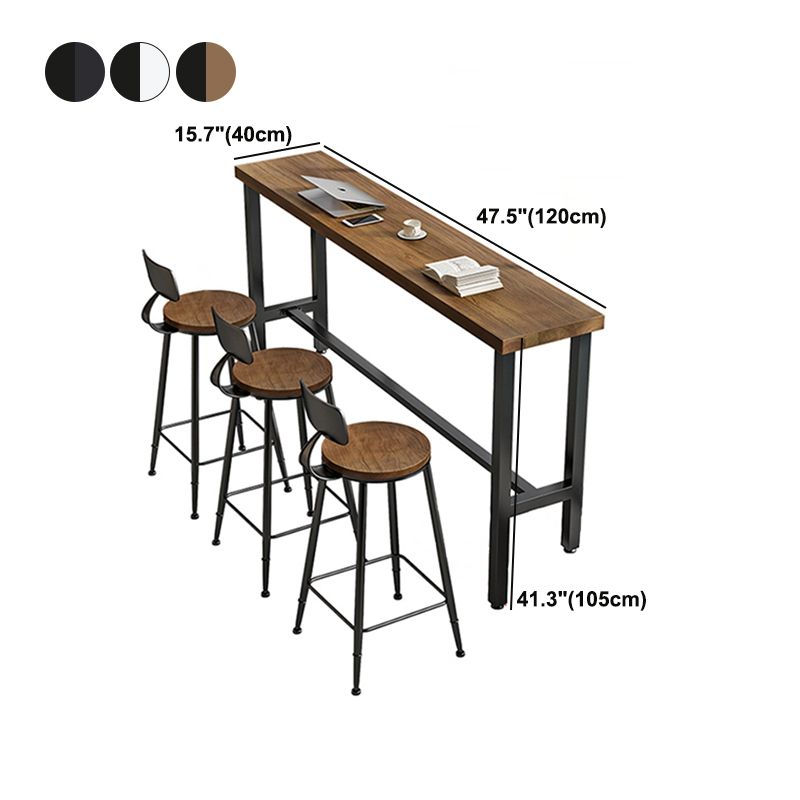Modern Marble Bar Table with Rectangle Table Top Black Trestle Table - 42" H, Only Table