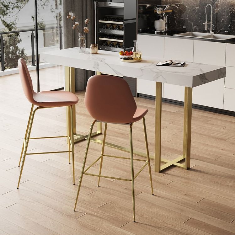 1/3 Pieces Bar Stool and Table Set, Glam Fixed Table and Rectangular