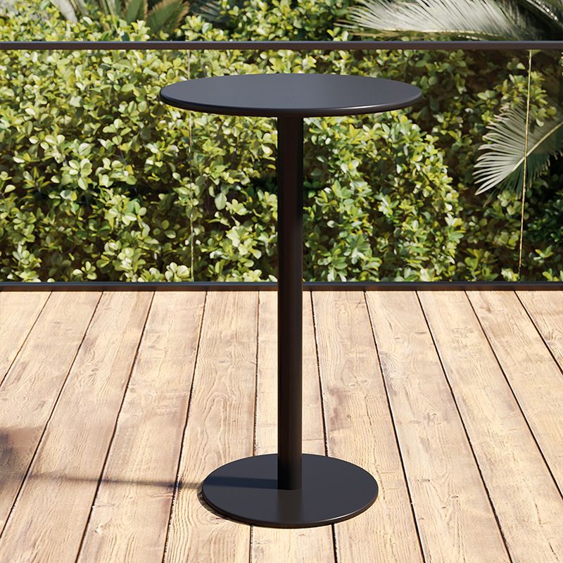 Modern Round Metal Bar Table Dining Table - 23.6" L x 23.6" W x 41.3" H