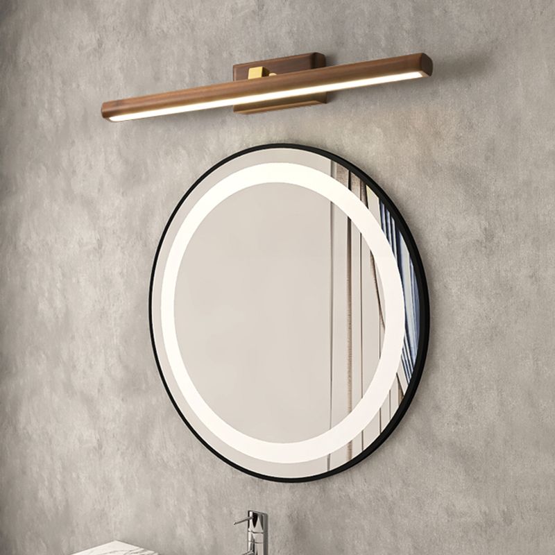 1 Light Tubular Vanity Wall Lights Modern Style Wood Vanity Mirror Lights