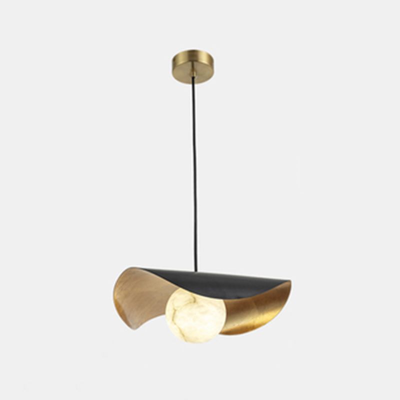 Contemporary Pendant Light 1-Light Hanging Ceiling Light Black for Bedroom