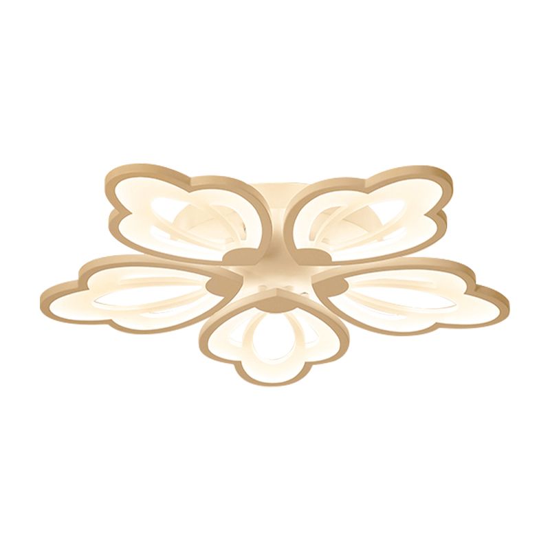 Brocco floreale a fiuto moderno acrilico moderno 3/5/9 luci camera da letto a filo a sfioramento del soffitto in bianco/calda/naturale luce