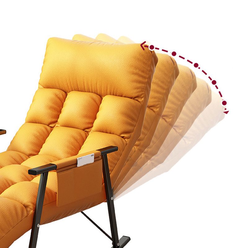 Upholstered Rocking Chair Reclining Yellow Rocker Chair for Drawing Room