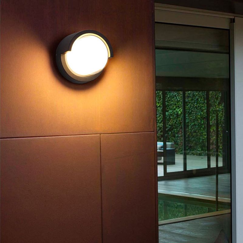 Geometrische Form Metallwandbeleuchtung moderner Stil 1 Lichtwandmontierte Beleuchtung in Schwarz