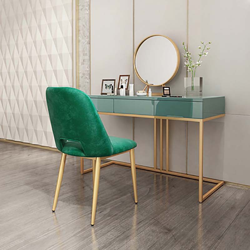 Glam 29.52" Height Green Wood Vanity Makeup Vanity with Drawers