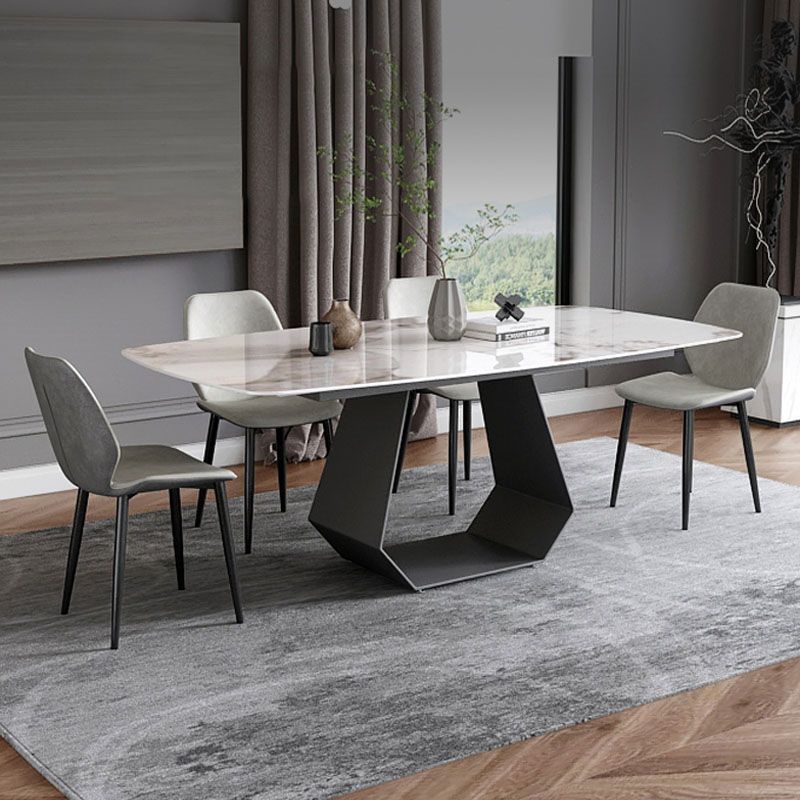 Minimalist 1/4/5/7 Pieces Rectangular Dining Table Set Sintered Stone Furniture for Home