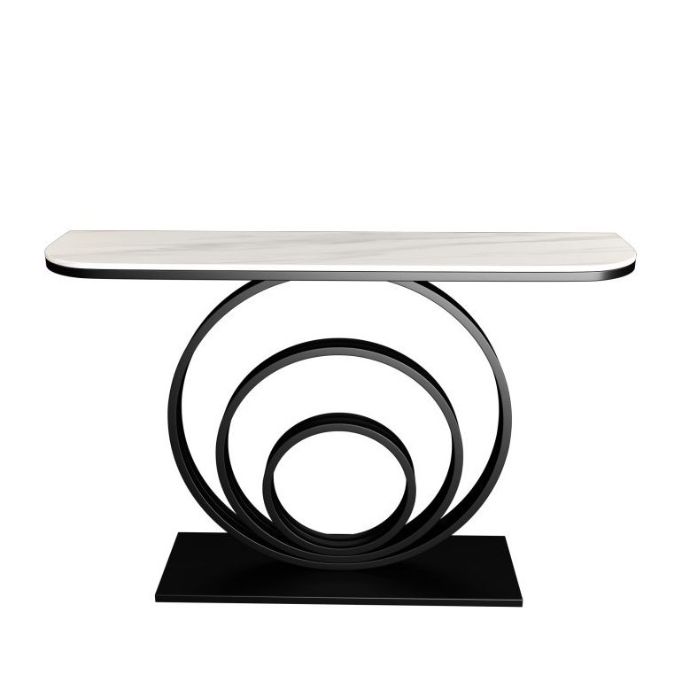 31.5" Tall Modern Console Table 1-shelf Stone Accent Table for Hall