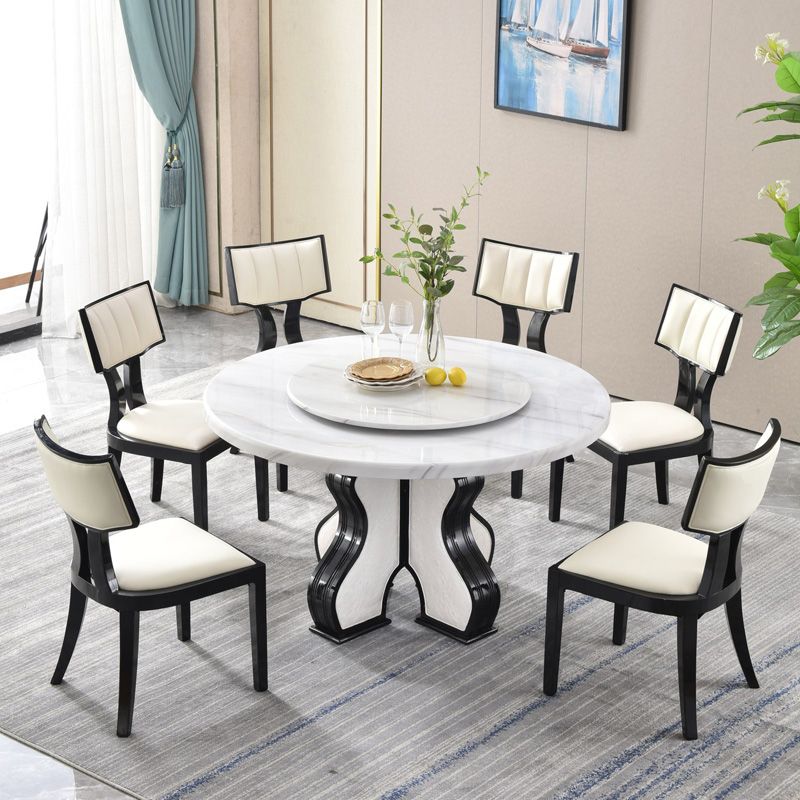 Round Table Convertible Dining Table for Kitchen Dining Room
