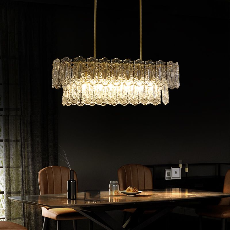 Rectangle Island Lighting Fixtures Modern Glass Island Lighting with Glass Shade