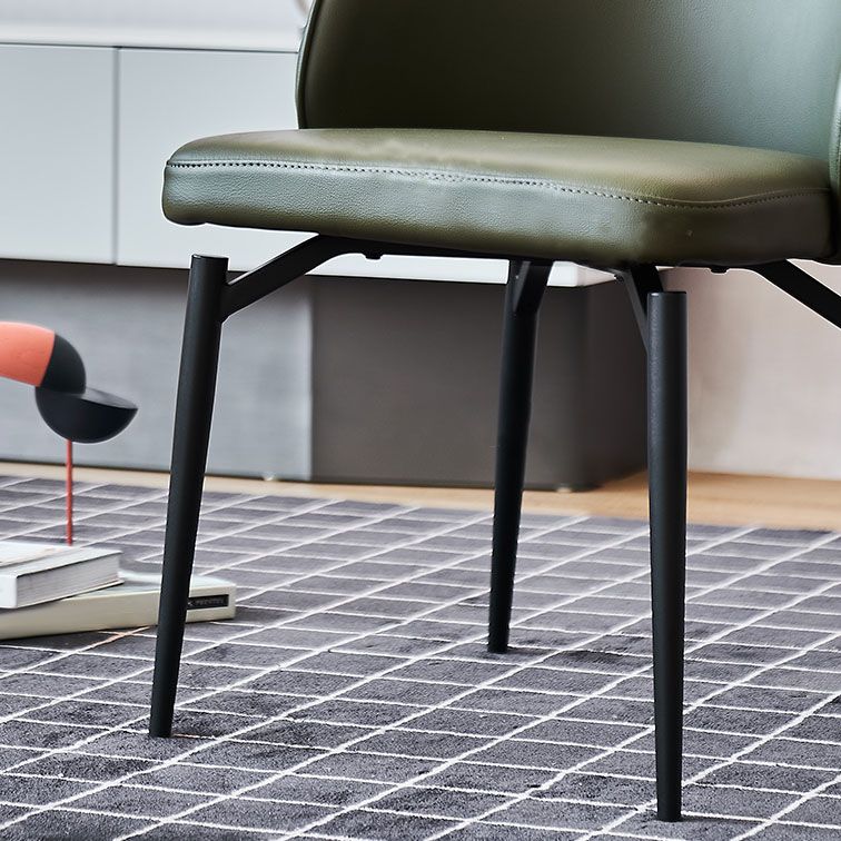 Contemporary Chair Dining Armless Side Chairs with Metal Legs for Kitchen