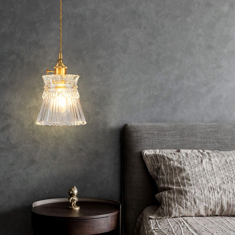 Glass Cup Shape Hanging Lights Industrial Style Hanging Mount Fixture for Dining Room