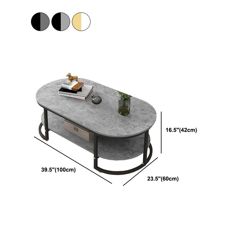 Solid Wood Coffee Table Round Minimalist Coffee Table for Living Room