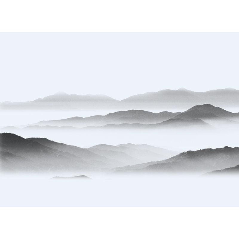 Foggy Hills Wall Mural Chinese Moistureproof Living Room Wall Covering, Personalise