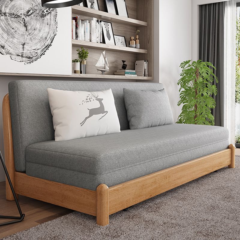 31" Wide Contemporary Sleeper Sofa Futon Gray Wood Sleeper Sofa