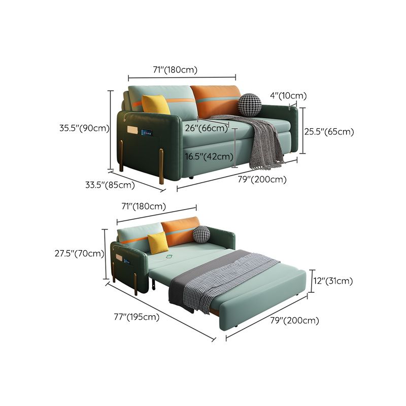 Pillow Included Sofa Futon Cushion Back Square Arms Futon Sleeper Sofa