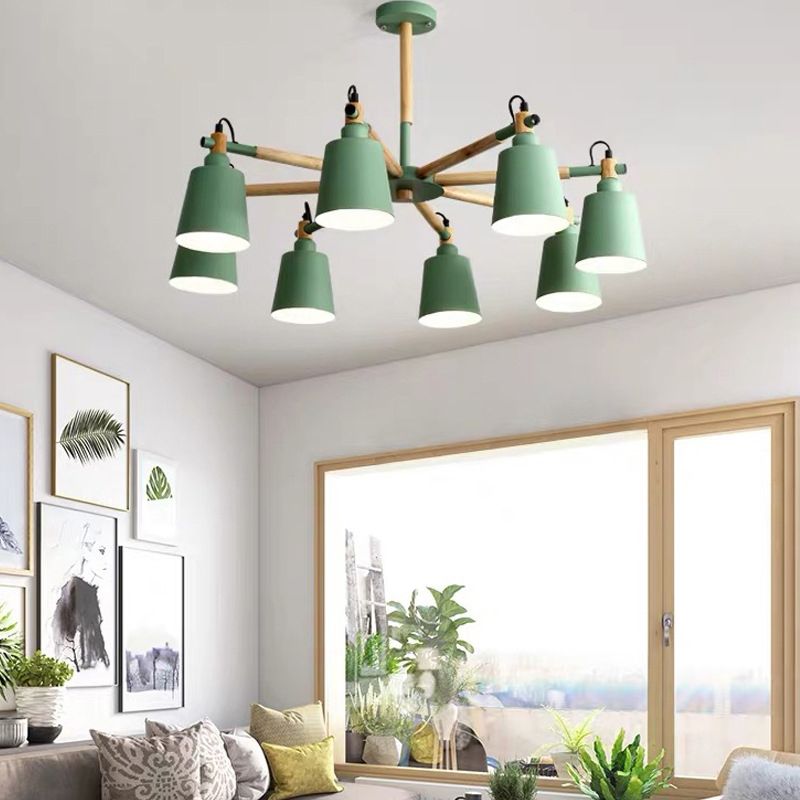 Metal Cone Shaped Chandelier Light Fixture Nordic Style LED Suspension Pendant Light