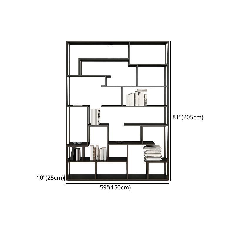 Metal Black Shelf Bookcase Contemporary Bookshelf for Home Office