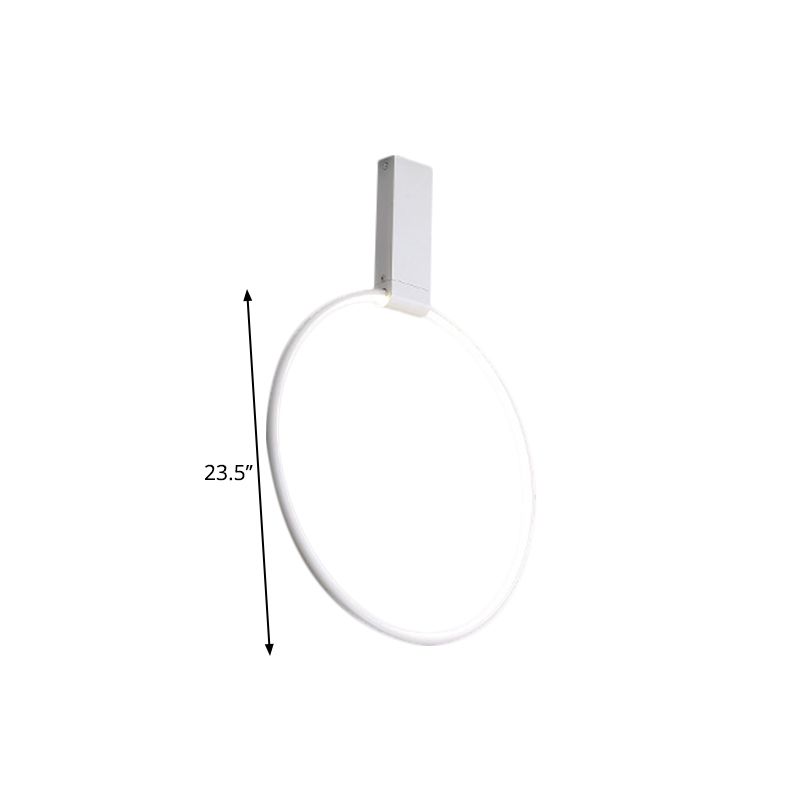 16"/23.5" Wide Ring Ceiling Fixture Modern Style Metallic Black/White/Gold LED Flush Mount Lamp in Warm/White/Natural Light