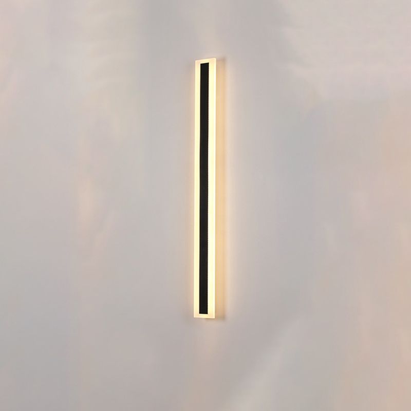 Black LED Wall Light in Modern Simplicity Metal Linear Wall Lamp with Acrylic Shade