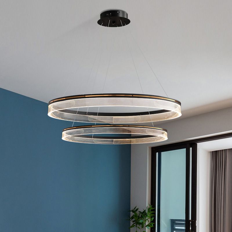 Luz de lámpara orbicular moderna restaurante de lámparas de lámparas colgantes con sombra acrílica