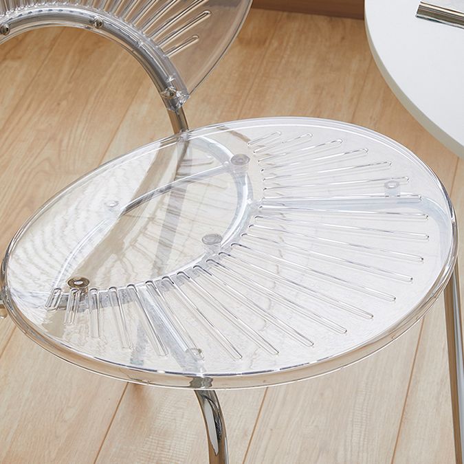 Open Back Dining Side Chair Contemporary Dining Armless Chair