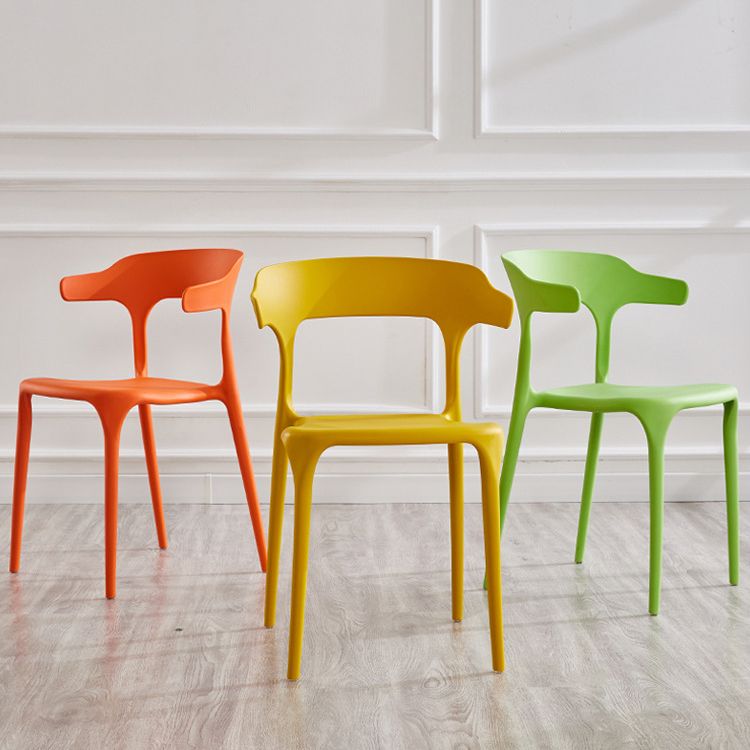 Silla lateral contemporánea interior con respaldo abierto Silla apilable de plástico para comedor individual